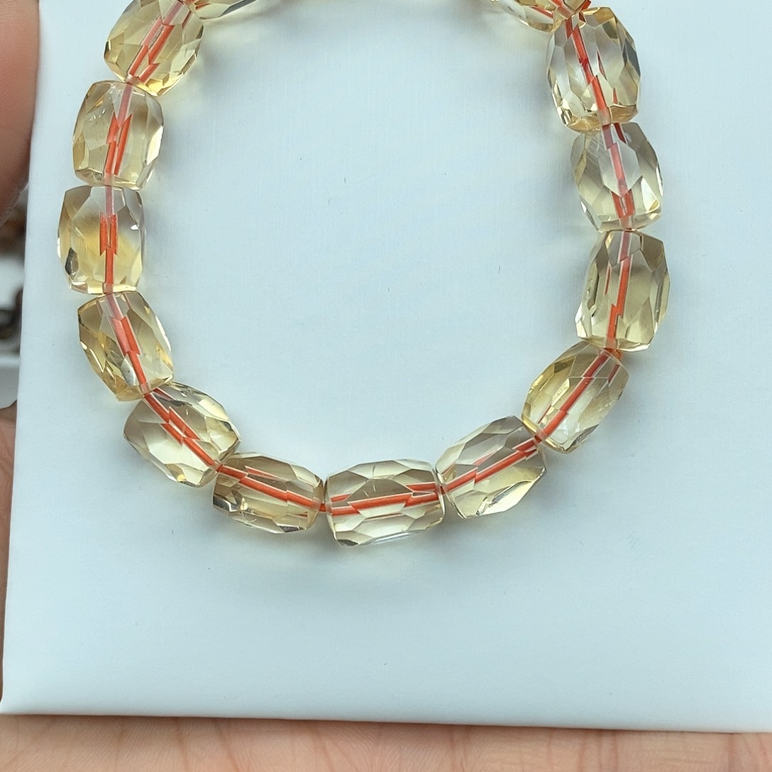 水晶手链未镶嵌巴西黄水晶刻面10