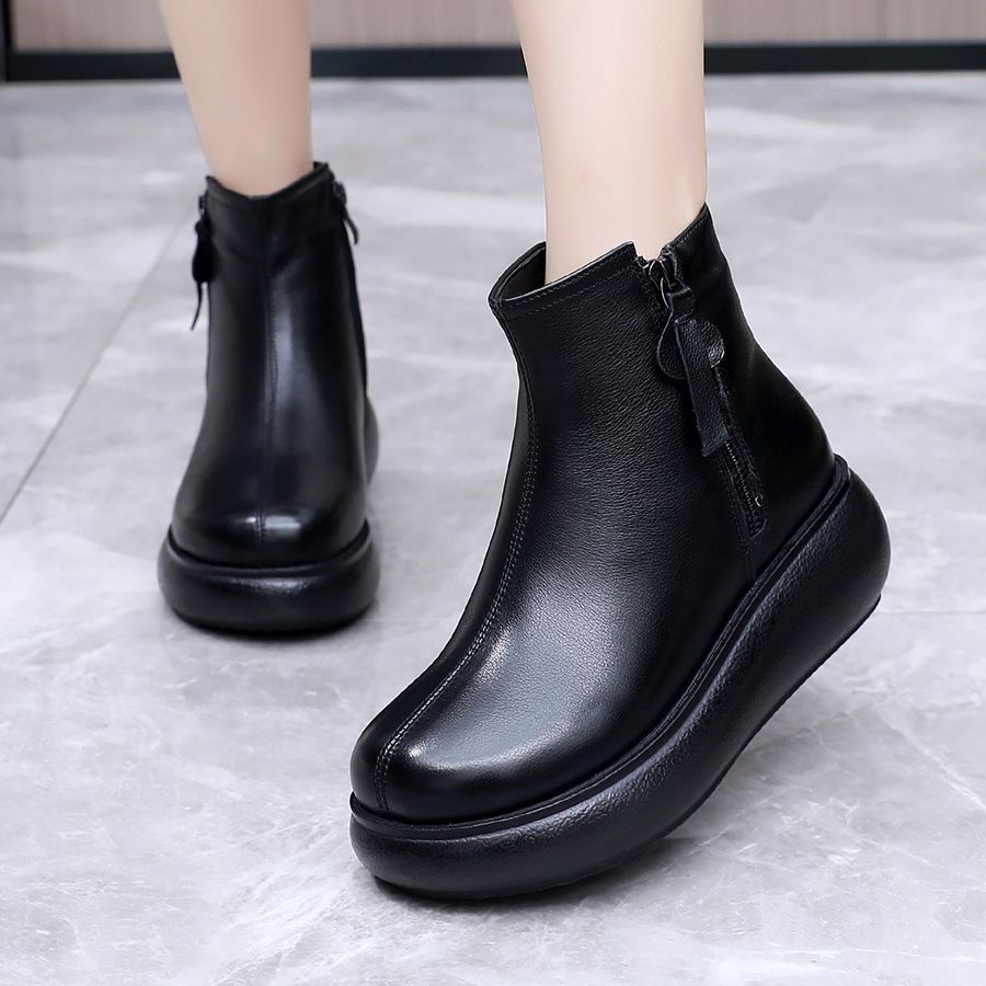 流光风马丁靴女2025秋季新款厚底中老年短靴爆款妈妈鞋12.13-15