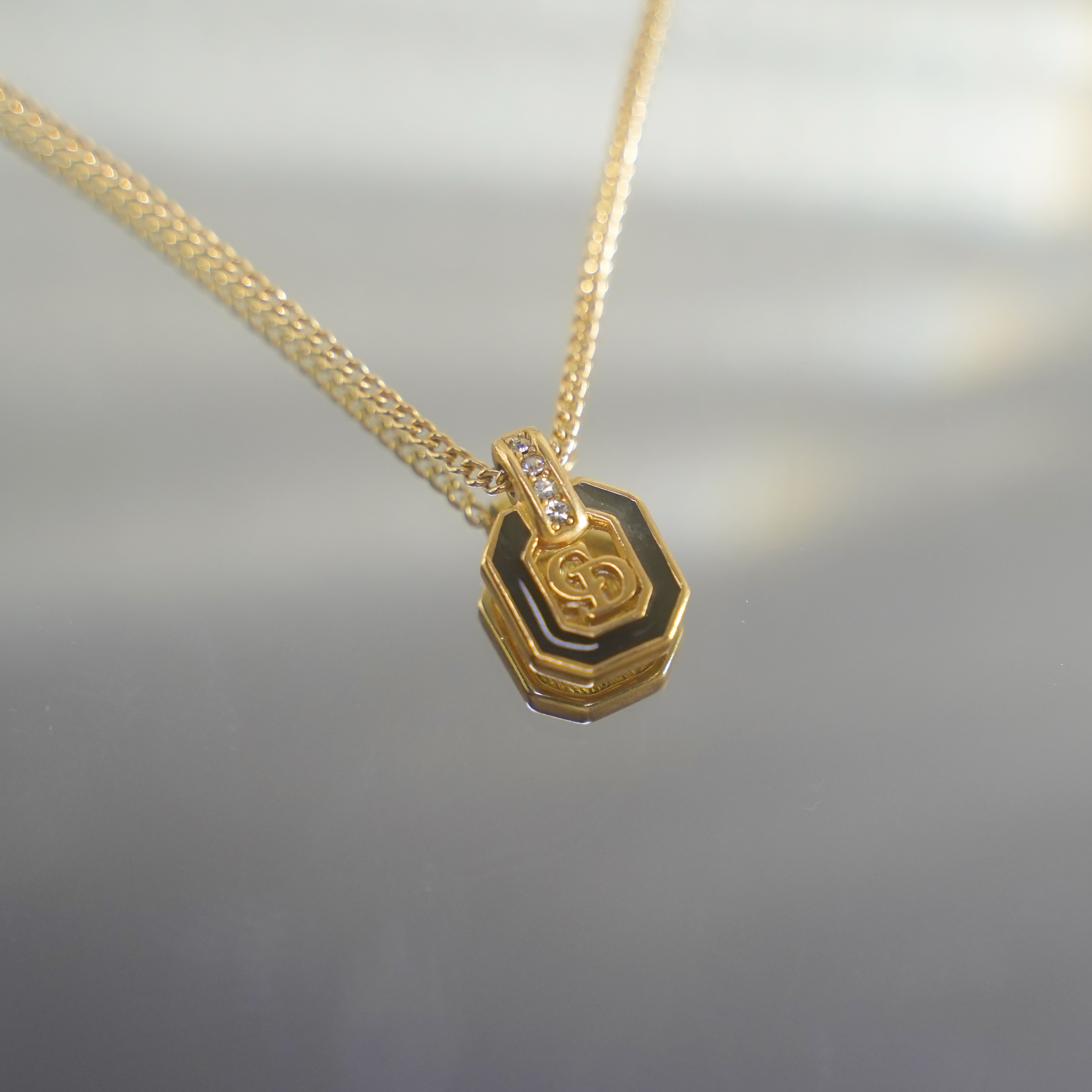 95新 DIOR/迪奥  DIOR/迪奥 黑方项链   hj02