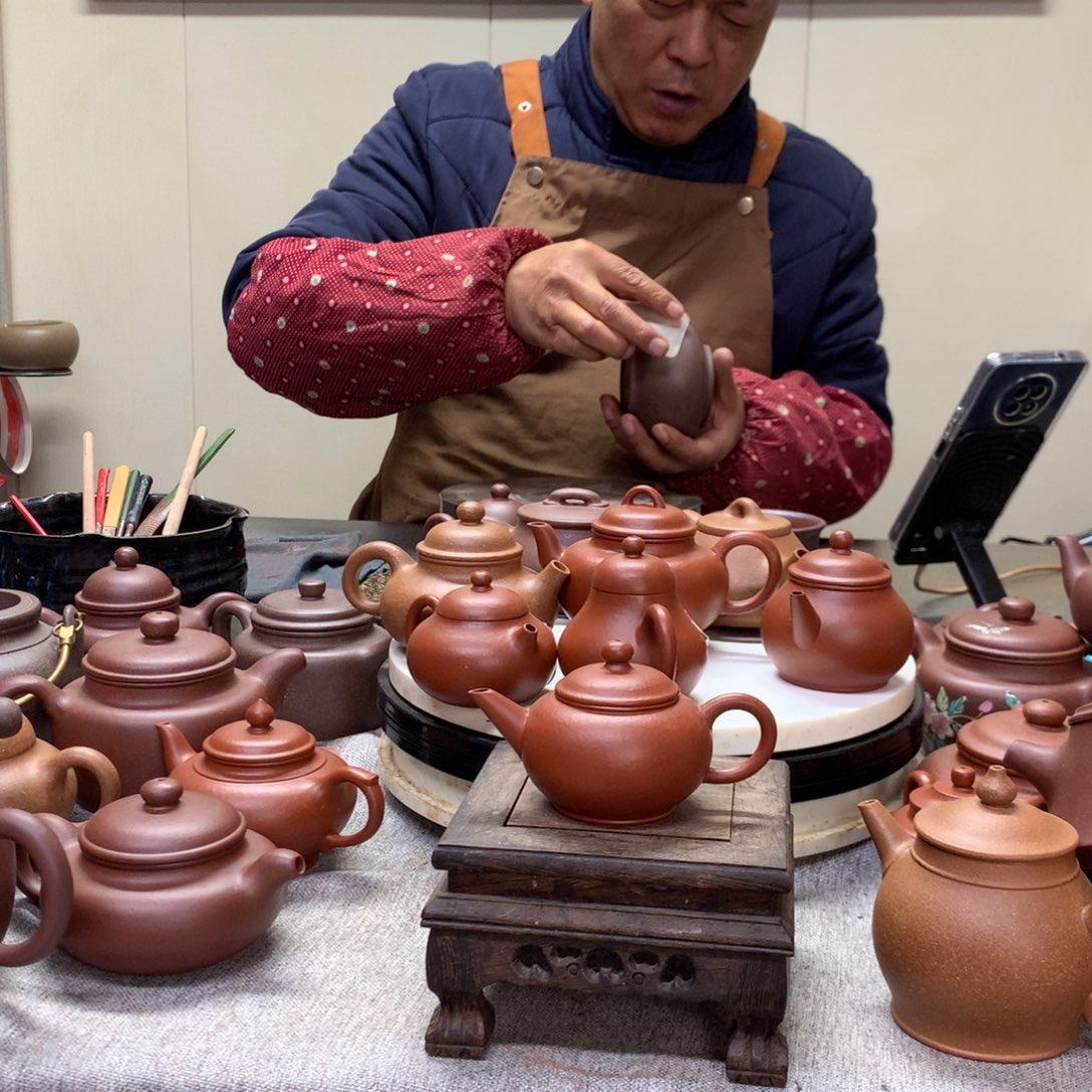 茶壶朱泥水平60 C半手工制作