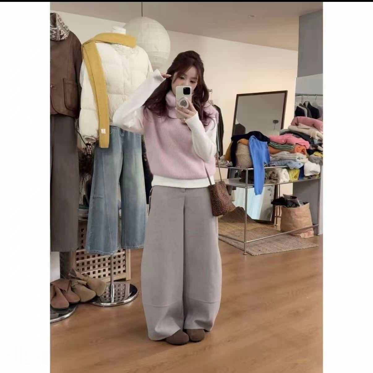 【如如】女百搭风通勤风马夹无袖马甲时尚圆领女装纯色多巴胺套装