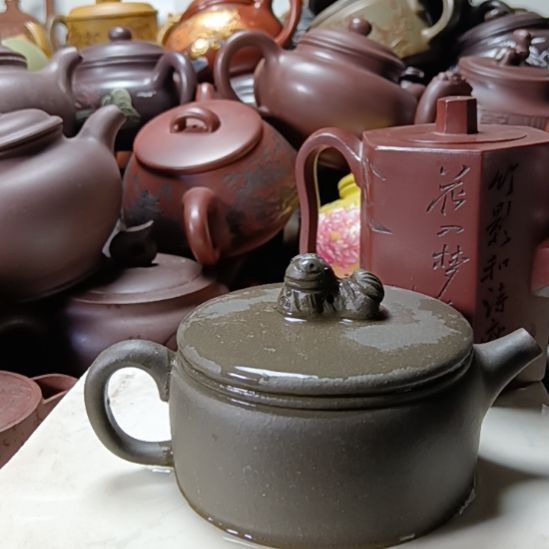 紫砂茶壶宜兴原矿老青灰段紫砂壶200cc