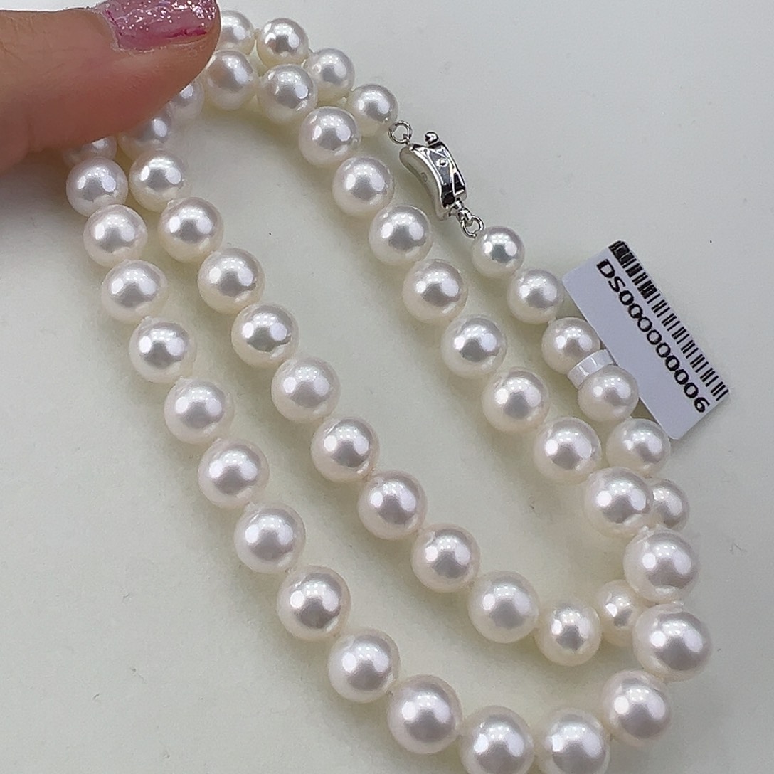淡水珍珠颈饰银S925镶嵌➕7.8高品极光白
