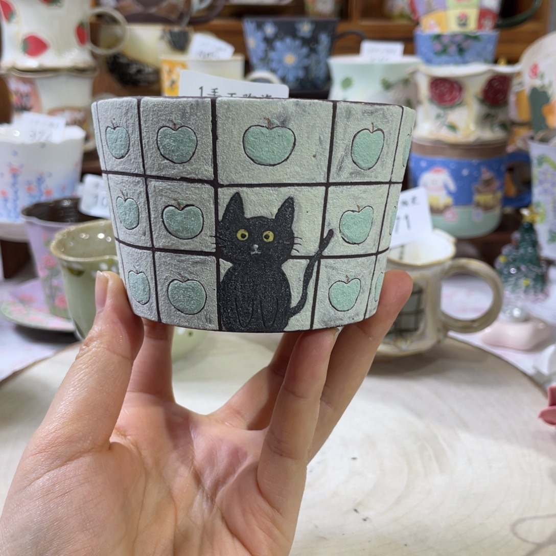 景德镇手工紫砂岩彩杯310