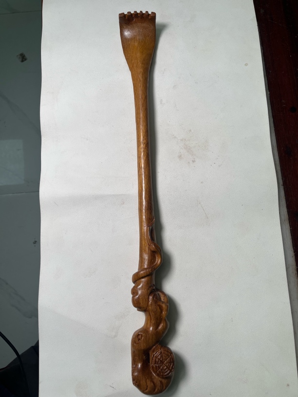 花梨实木整木一体手工雕刻工艺品痒痒挠手把件25