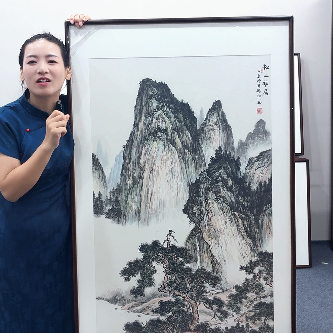 源***头国画手绘作品160×80尺寸