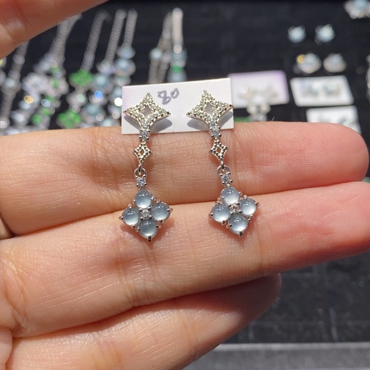 红***贝翡翠银S925镶嵌颈饰翡翠