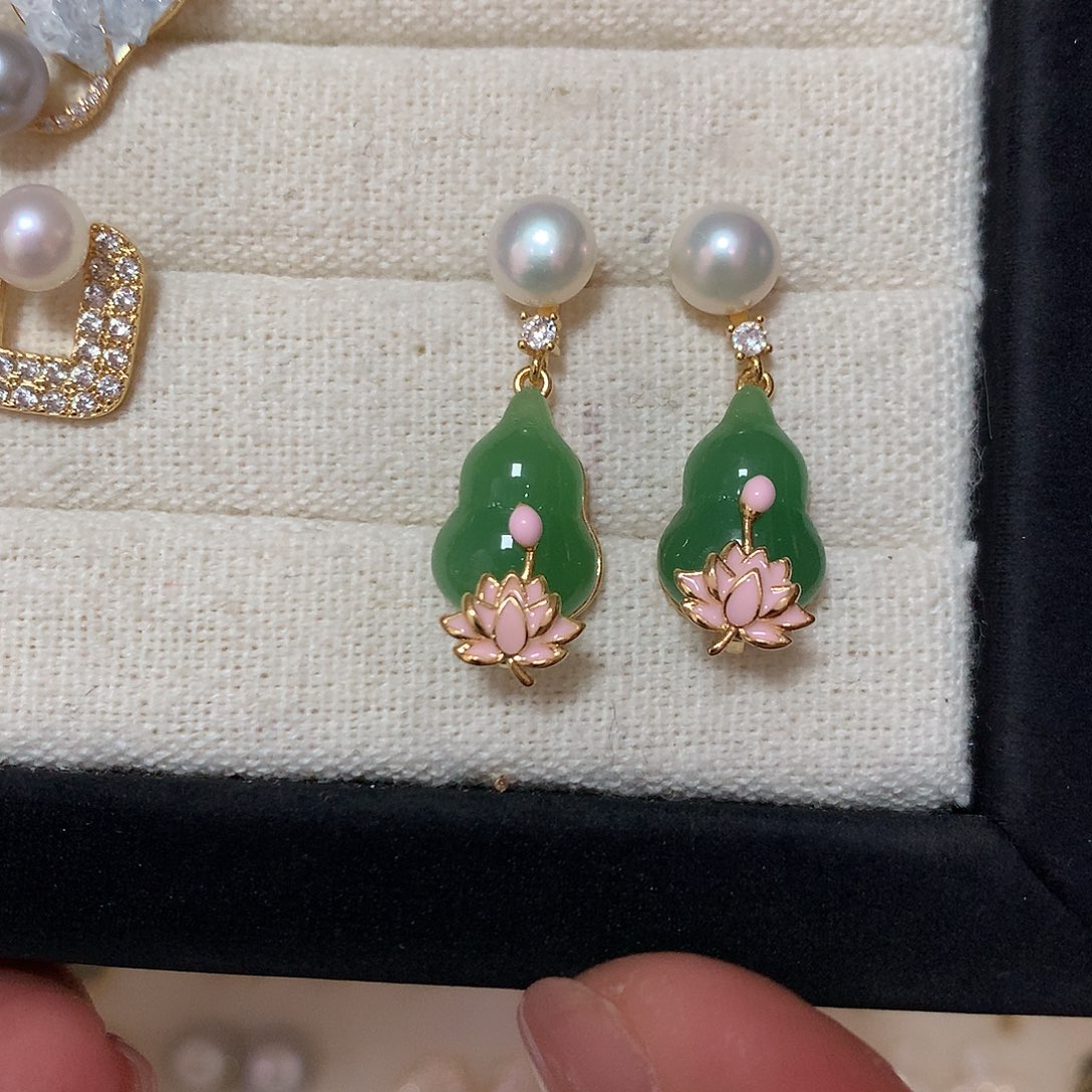 淡水珍珠耳饰合金