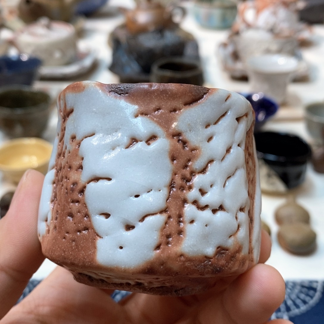 柴烧侘寂粗陶茶具 