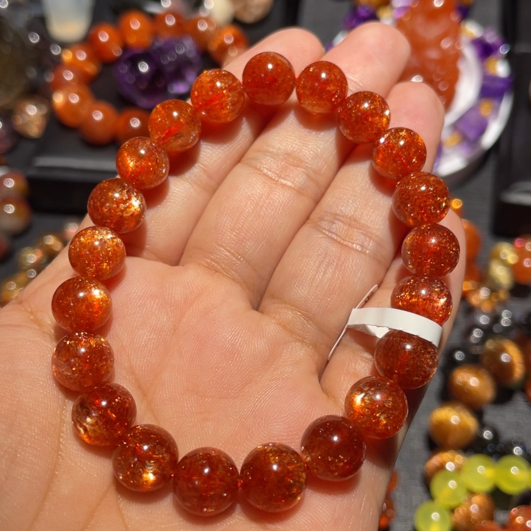 日光石手链未镶嵌王*润金太阳手串9mm左右