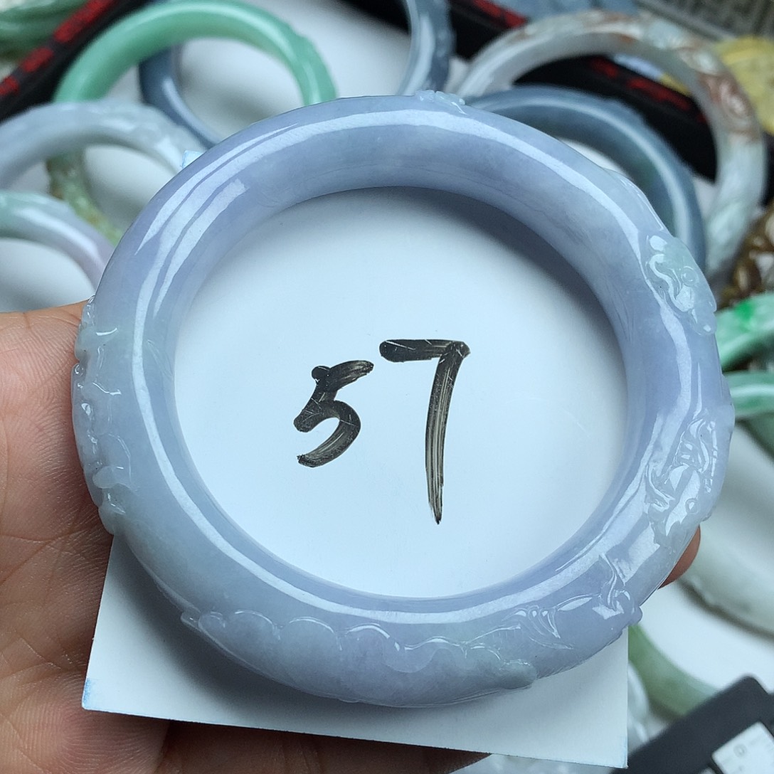 翡翠未镶嵌手镯天然翡翠57.6