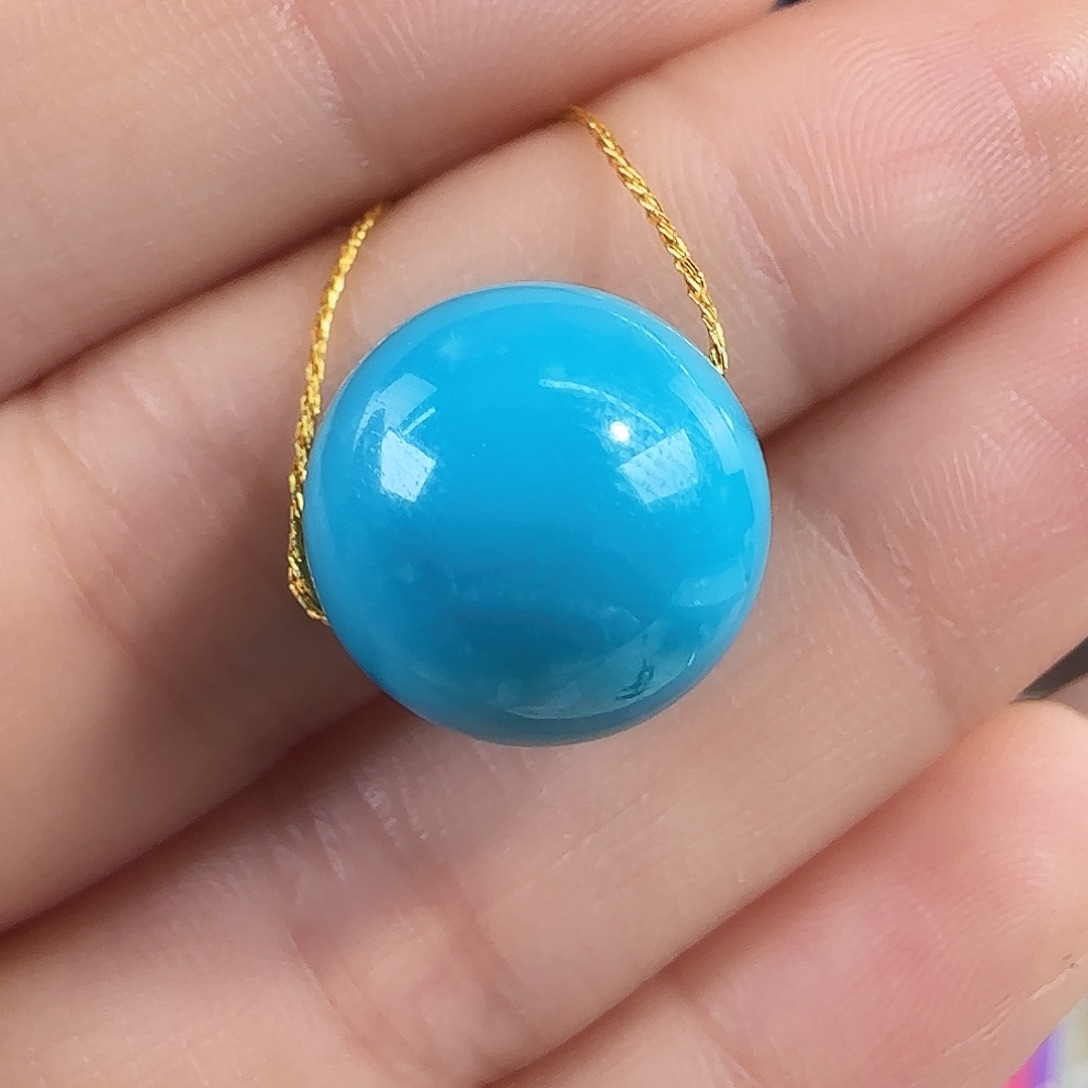 绿松石未镶嵌珠宝奇石14mm+