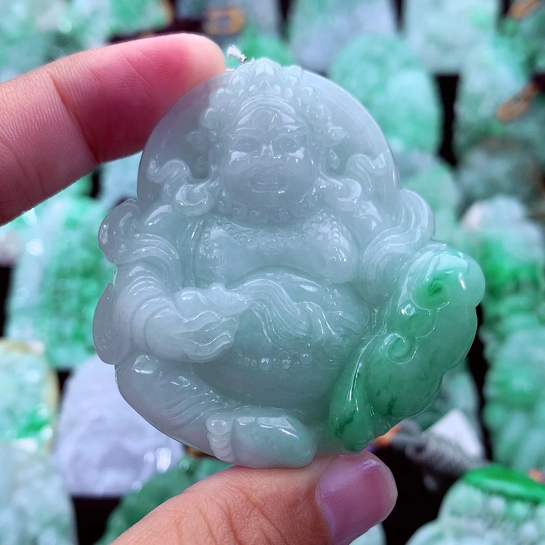 天然A货翡翠财神