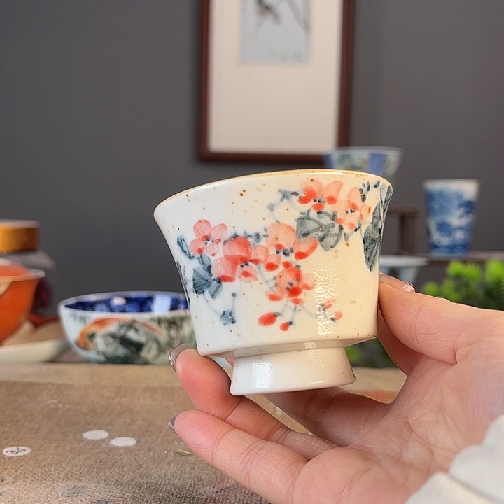 摆件景德镇陶瓷茶杯多人