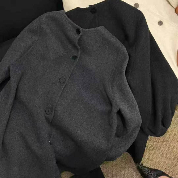 9918#手缝双面羊毛外套裙