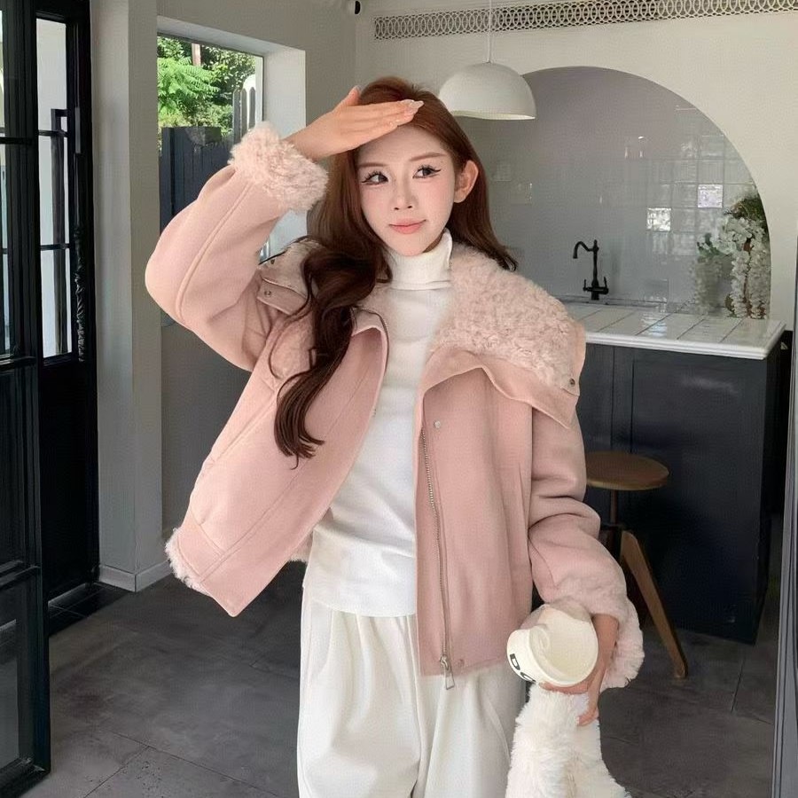 翻领外套冬季2025新款宽松气质上衣