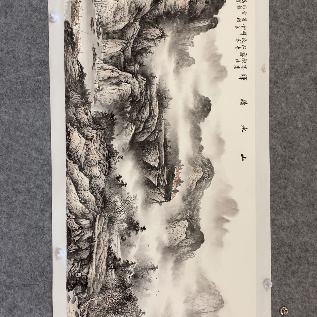 雄***风国画山水作品写意