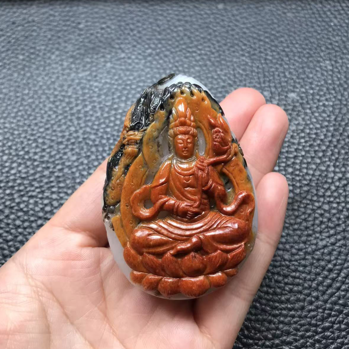 和田玉观音挂件超棒效果