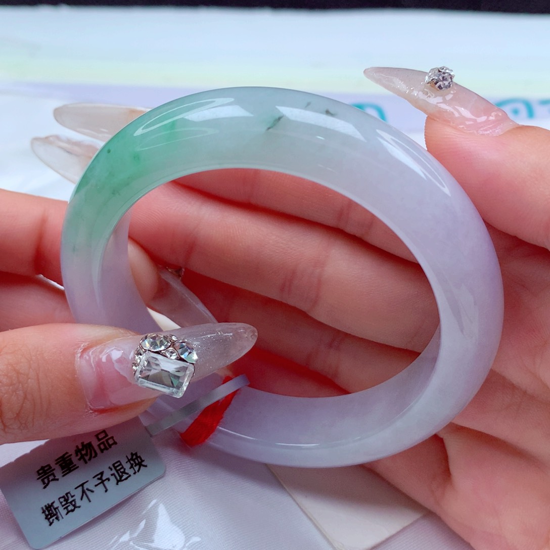 翡翠手镯未镶嵌天然缅甸翡翠A货手镯 34号