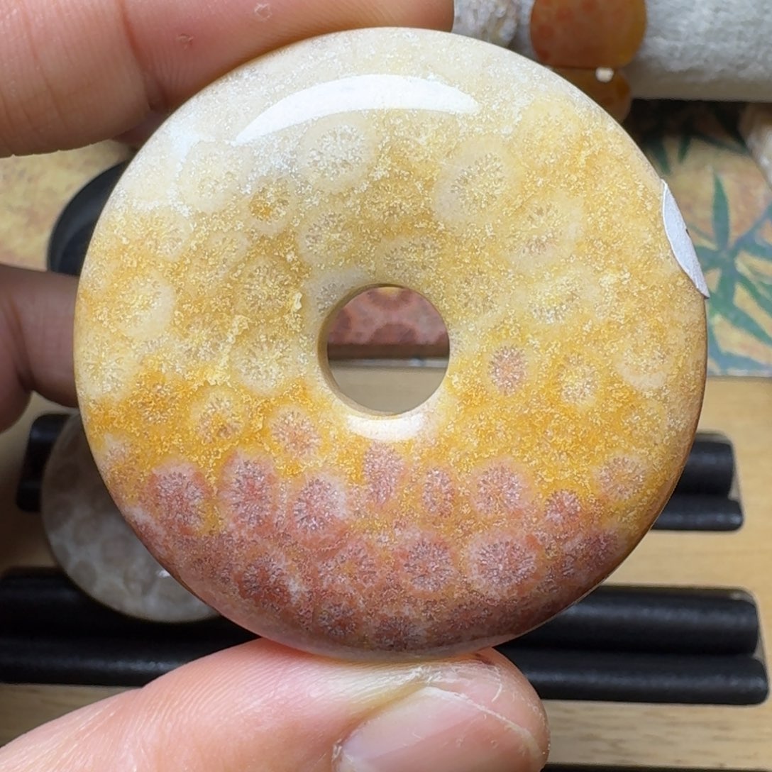 硅化玉平安扣未镶嵌