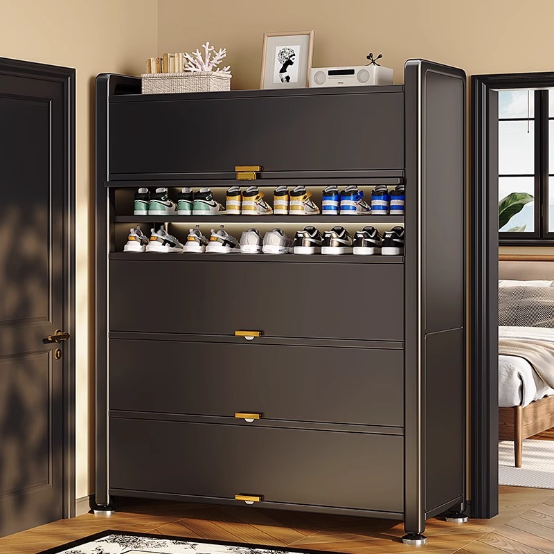 美丽港钢制鞋柜家用大容量收纳柜门口入户简易超薄防尘家门口鞋架