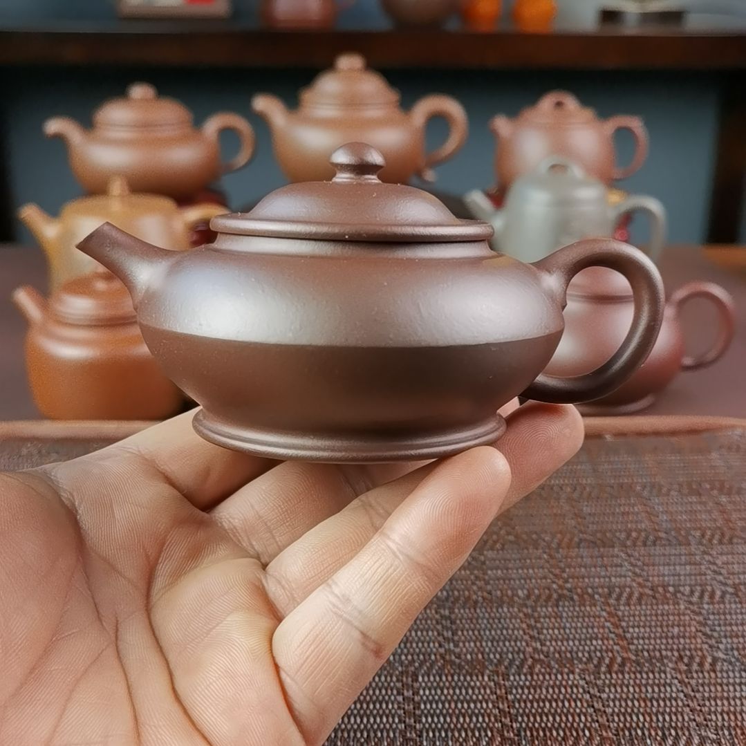 紫砂茶壶龙山紫泥合欢160CC徐敏