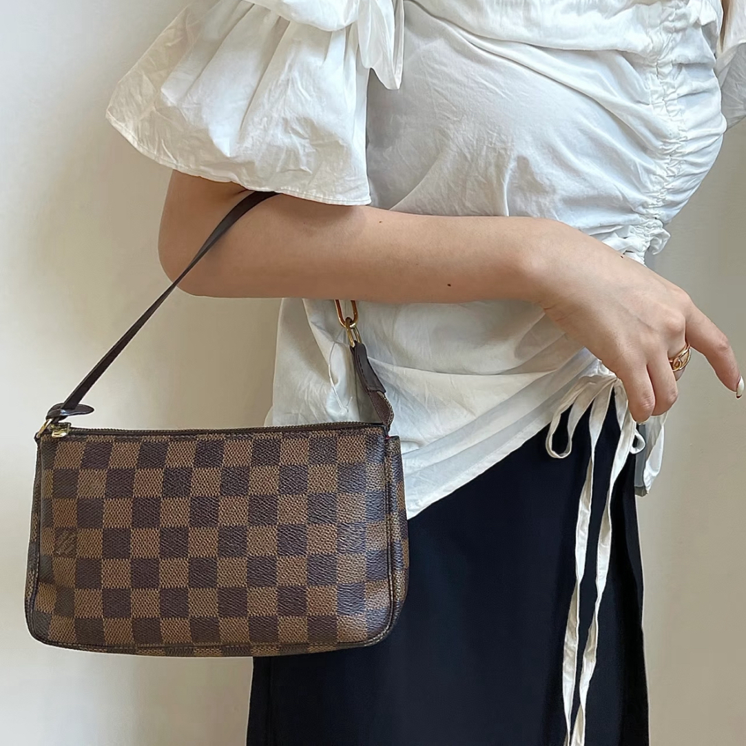 95新 LouisVuitton/路易威登 95新-棕色棋盘格大麻将