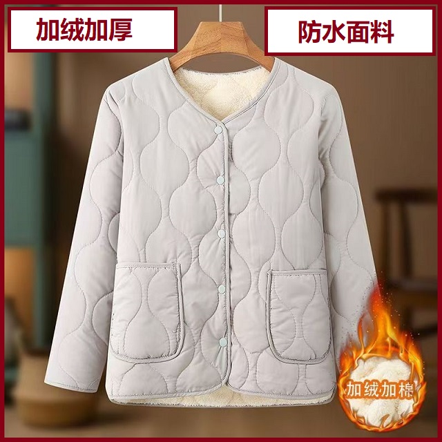 冬季女装妈妈装轻薄小棉袄常规款极简风少女风18741