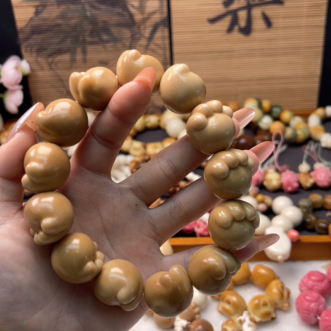 白玉菩提吊坠@****瑰C/24mm/一条手串