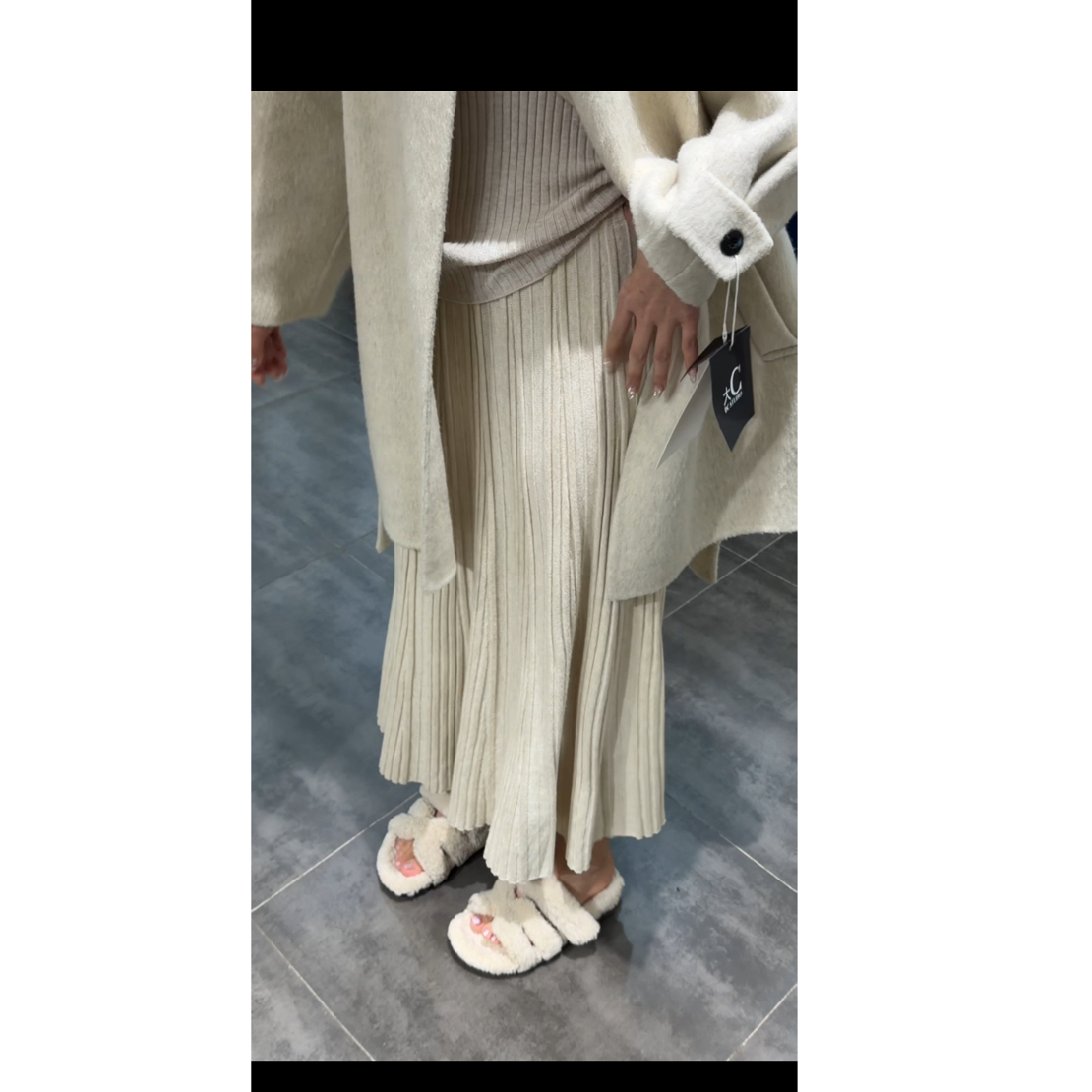 （大C专属）5127超好穿的仿羊毛显瘦百搭韩系半身裙   