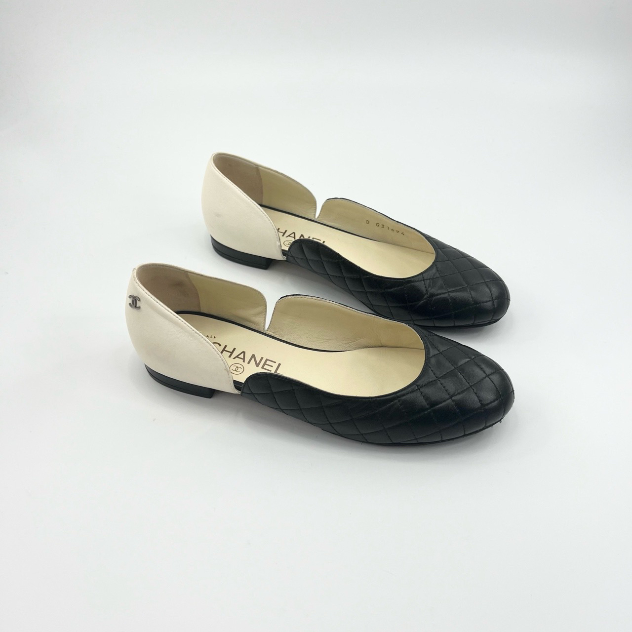 95新 Chanel/香奈儿 香奈儿/37码/黑白双c芭蕾舞鞋/97新