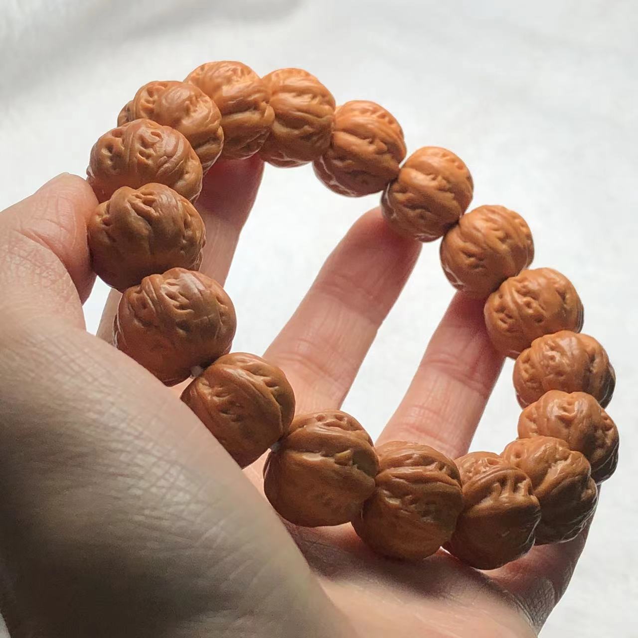 透油粗筋京八棱15左右猴头核桃精工手串