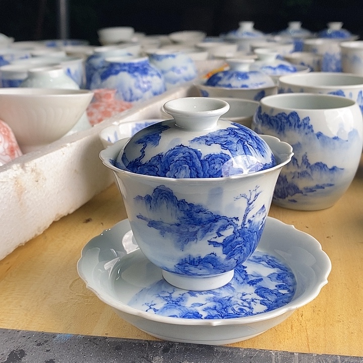 杯福利柴窑葵口手工制作