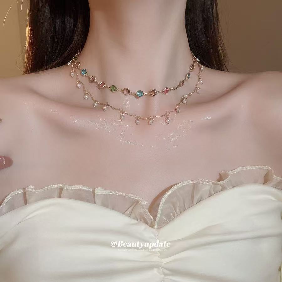 非金属树脂项链 轻奢精致手工耳饰项链饰品重工款