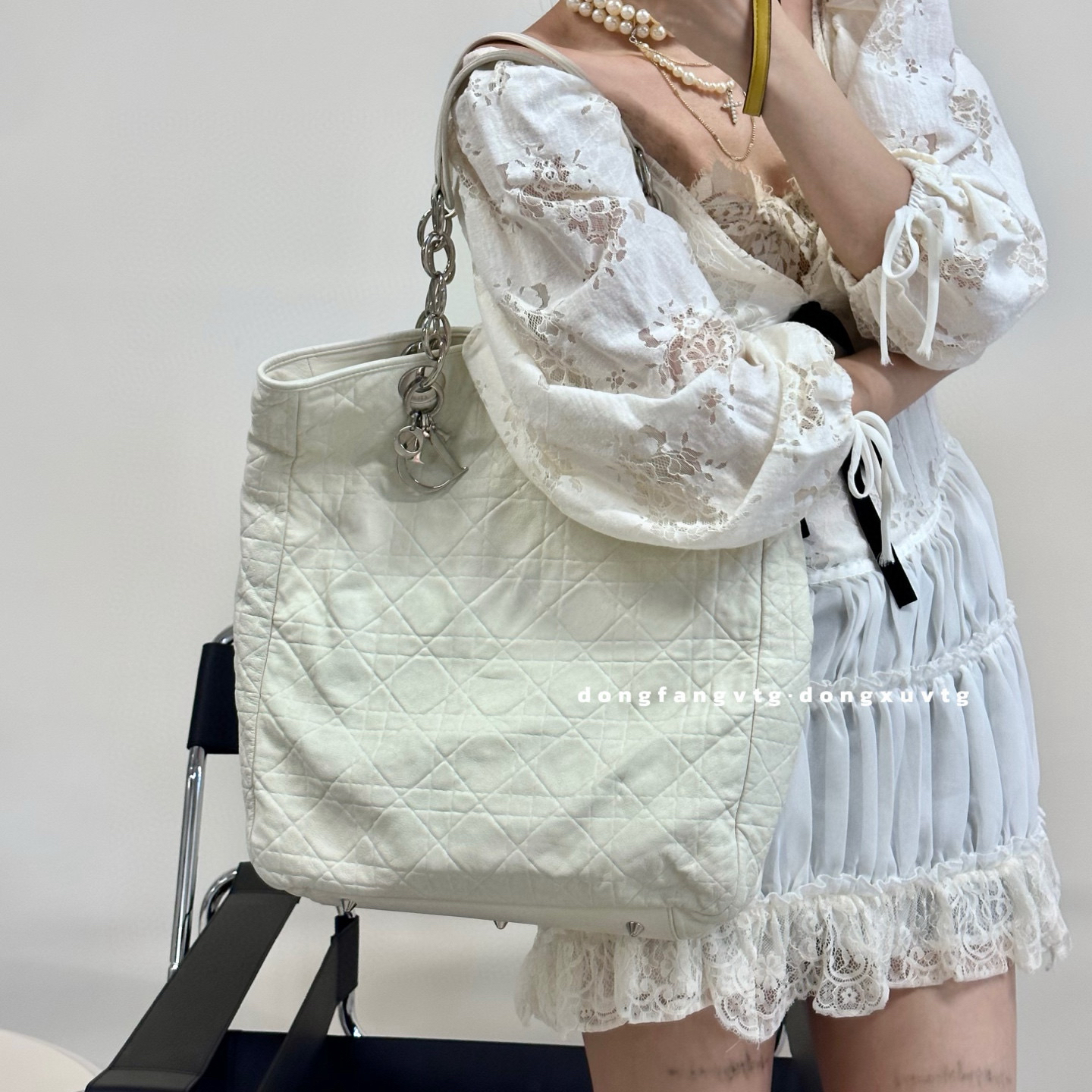 95新 DIOR/迪奥 dior白银tote单肩包