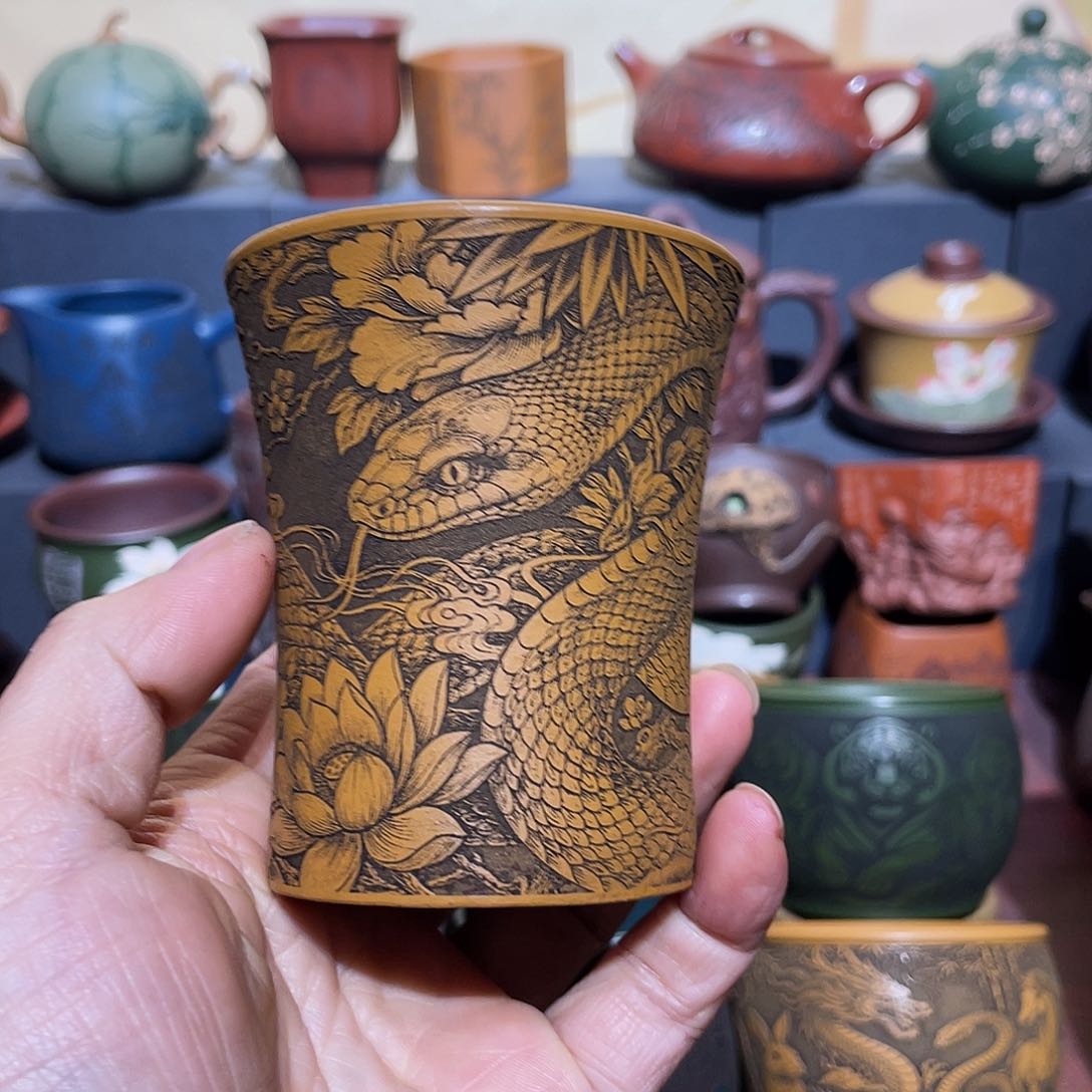 原矿紫砂手工主人杯 