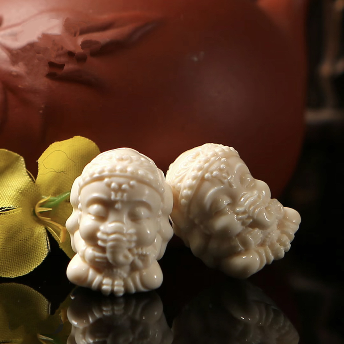 【天然猛犸】象神配饰腰珠手串配饰约15×12mm 假一罚四