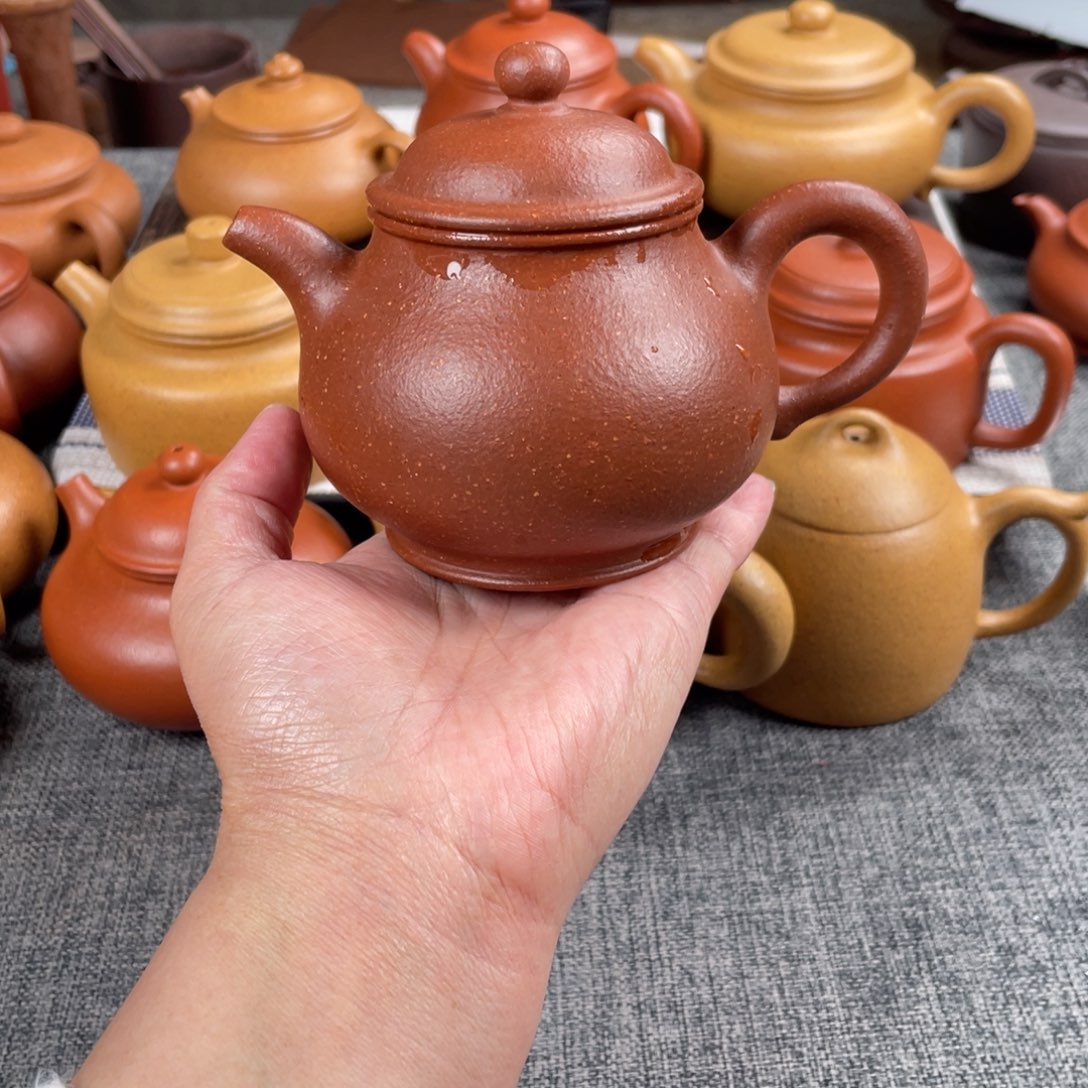 紫砂茶壶红降坡潘壶全手30目230