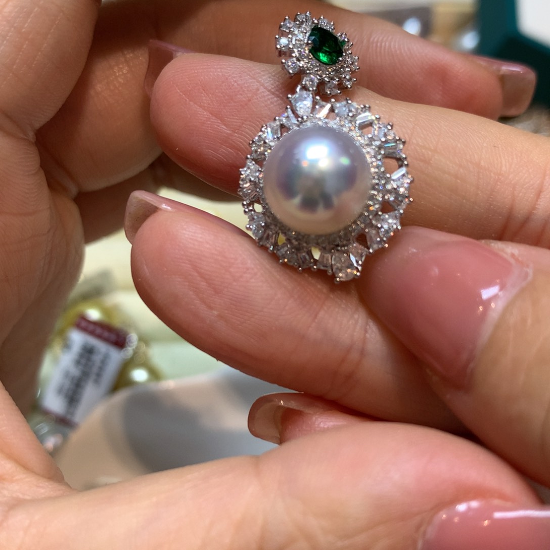 海水珍珠颈饰银S925镶嵌