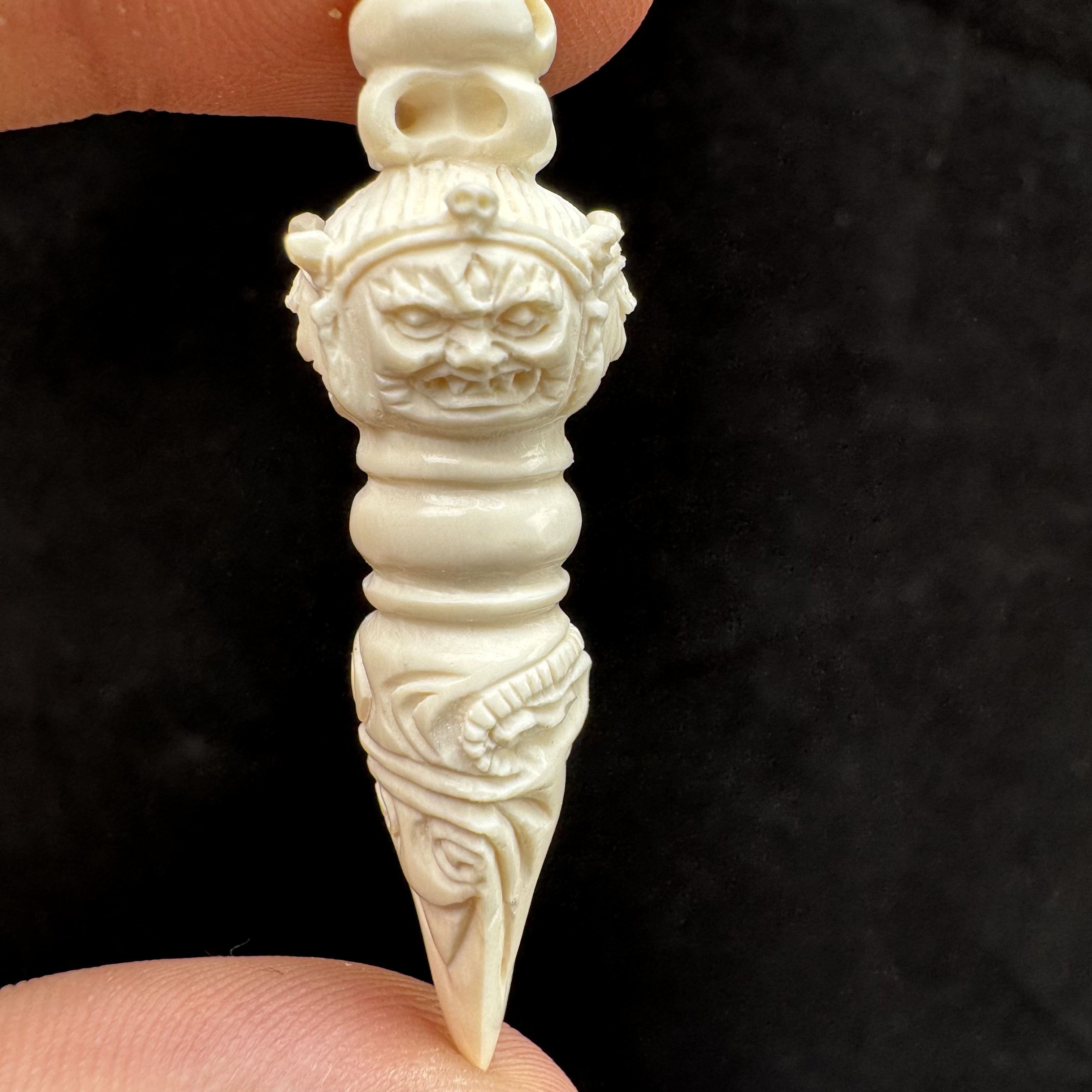 H96-30天然猛犸象牙雕件14×45mm支持鉴定 假一罚四