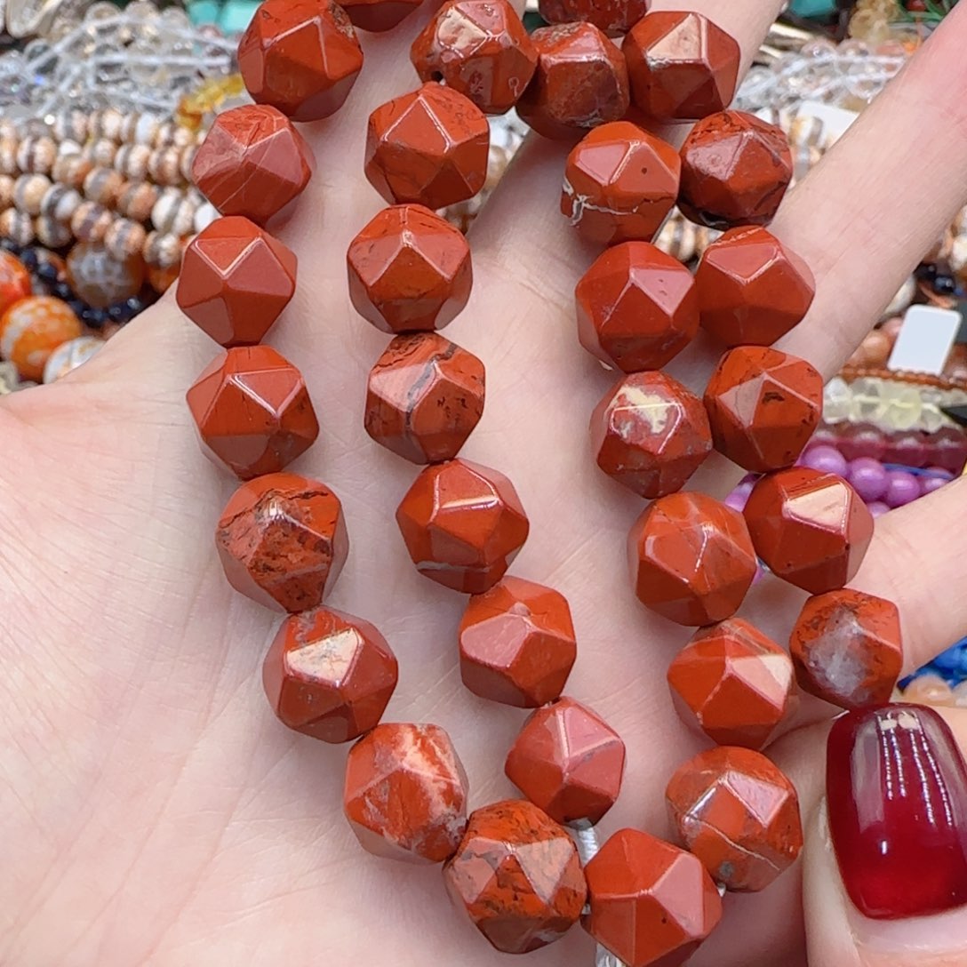 玛瑙/玉髓珠宝半成品未镶嵌红石切面一条卡12