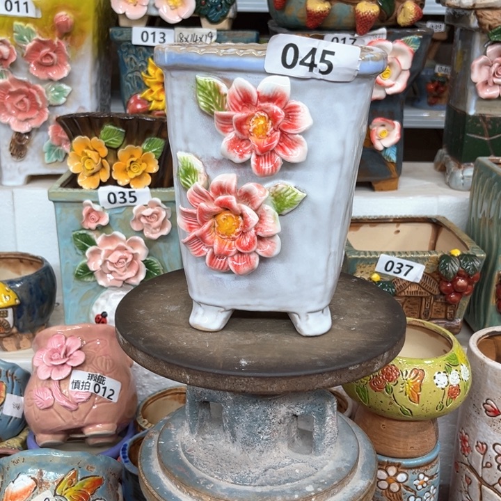 紫砂花盆粗陶材质多肉花盆