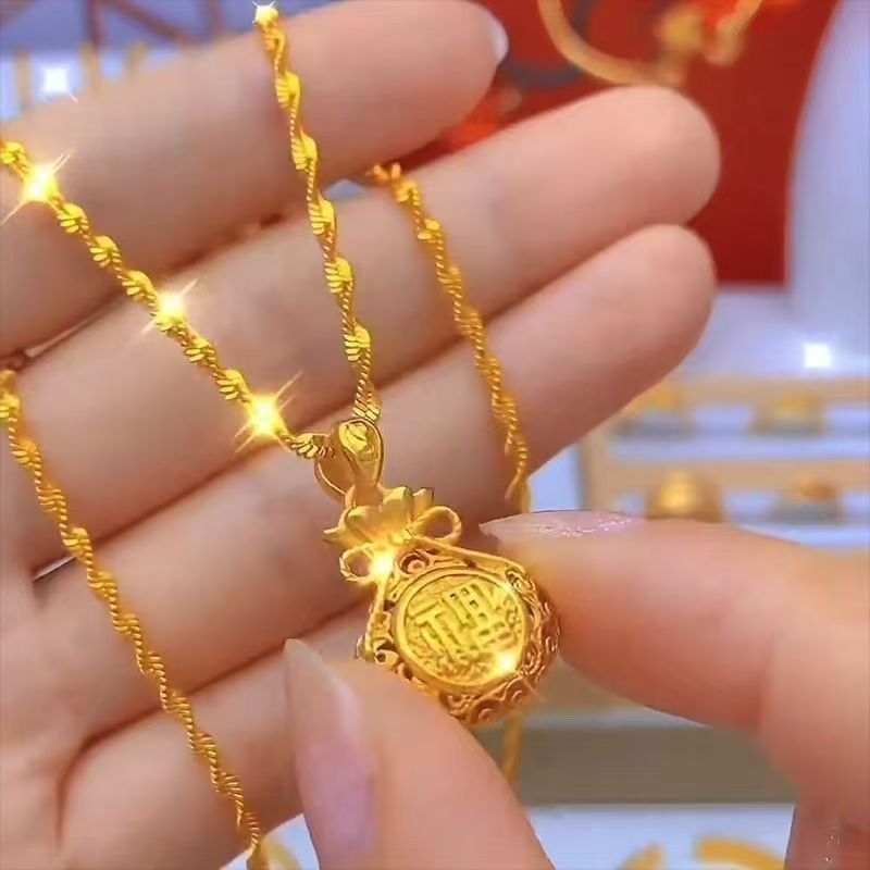 合金材质【水波纹】项链女卡气质时尚百搭精潮流