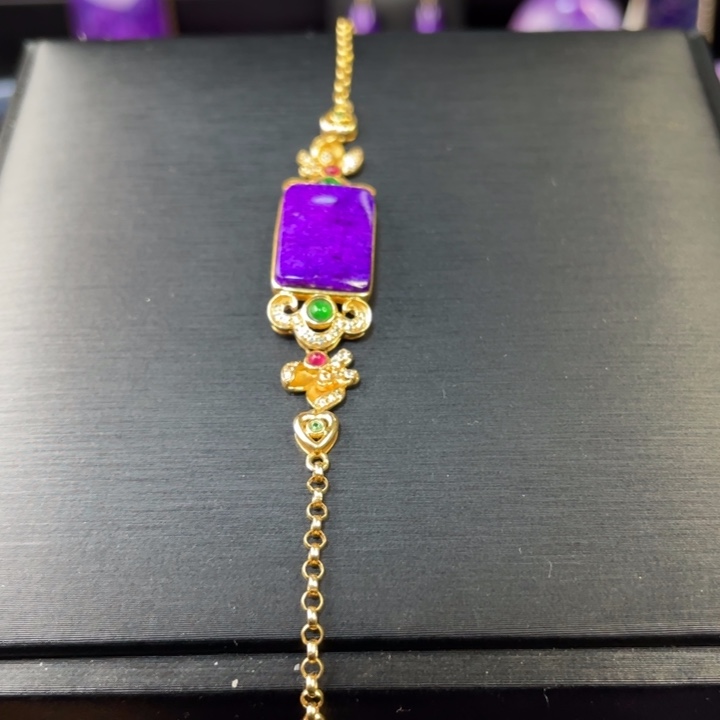 苏纪石（舒俱来）手串18K金镶嵌