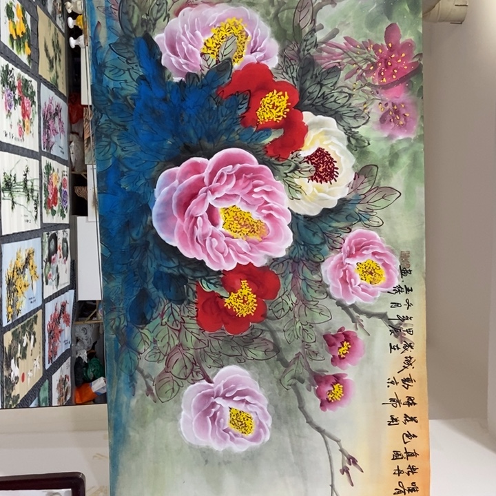 枕书斋画廊的直播间