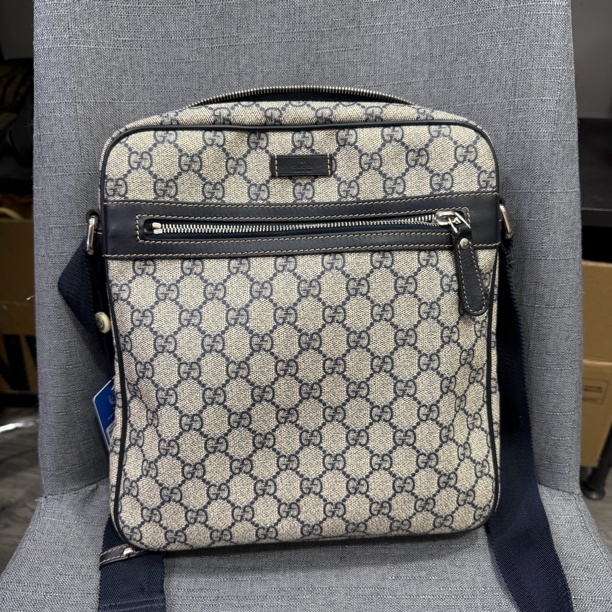 95新 GUCCI/古驰 古驰老花相机包邮差包斜挎包
