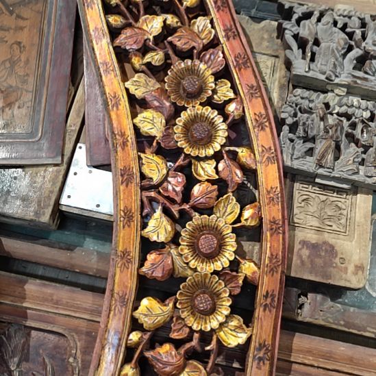 小***弥香榧木老木雕老花板一片