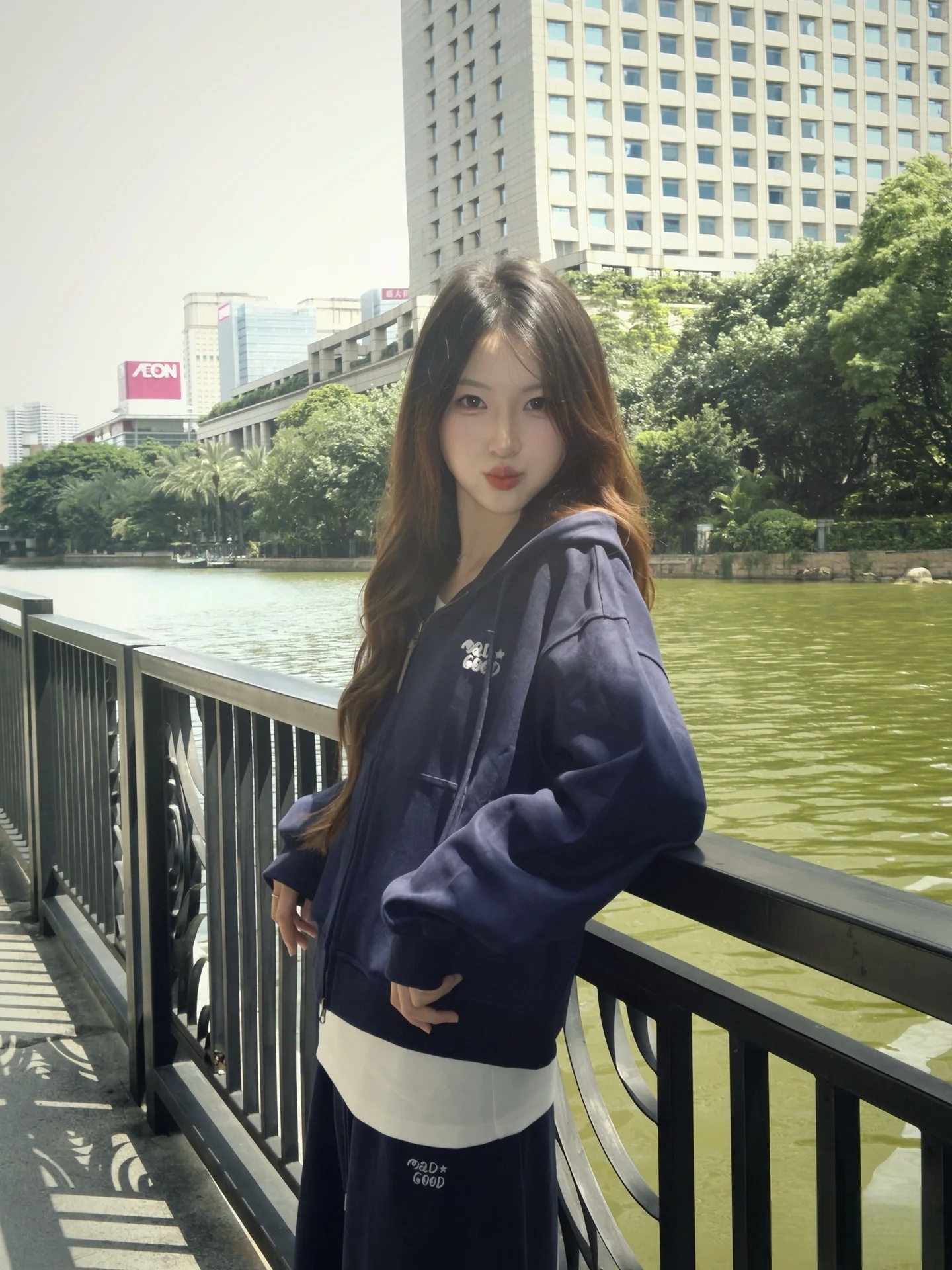 洋气减龄宽松显瘦休闲运动套装女25秋季韩系连帽卫衣阔腿裤两件套