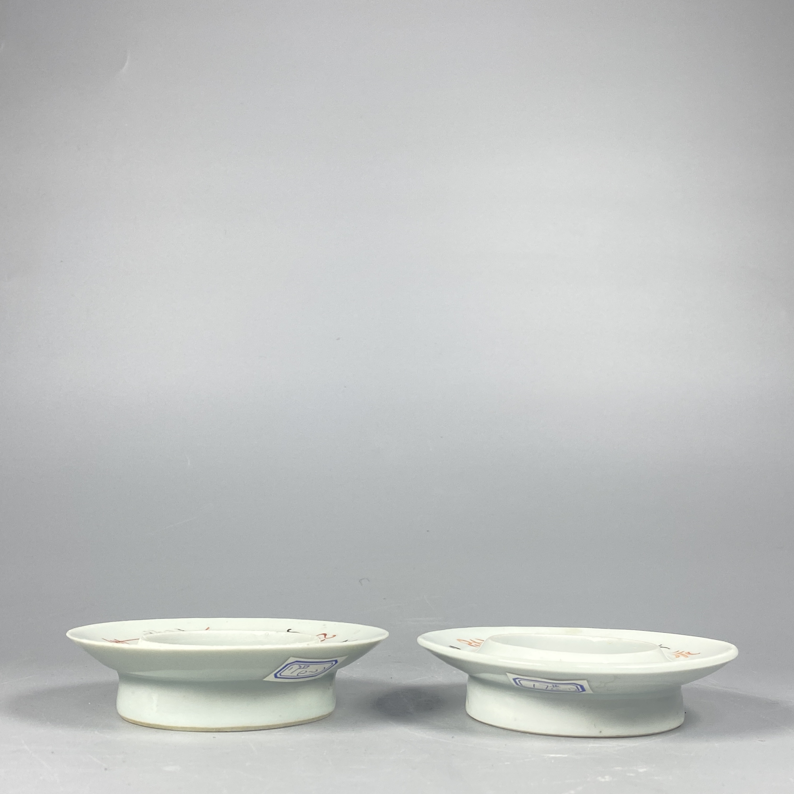 022051936 民国 墨彩碗托一对/GQ/云南省文物总店