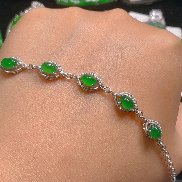 翡翠银S925镶嵌吊坠(不含链)